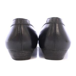Salvatore Ferragamo ヴァラリボン パンプス ラウンドトゥ ローヒール レザー 6.5 黒 ブラック /BB GY14
