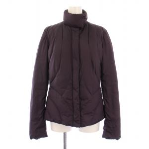 ダウンジャケット アウター スタンドカラー ショート丈 ナイロン 38 紫 パープル /BB GY14
