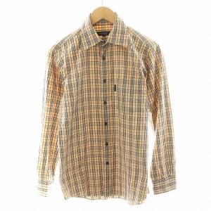 ノバチェック ボタンダウンシャツ 長袖 コットン 1 ベージュ BMW90-902 /AN40 GY14