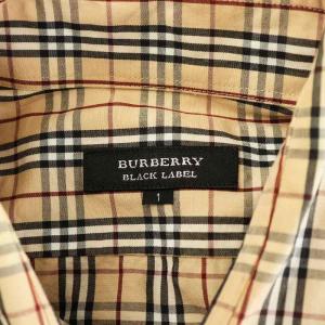 BURBERRY BLACK LABEL ノバチェック ボタンダウンシャツ 長袖 コットン 1 ベージュ BMW90-902 /AN40 GY14