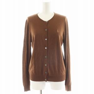 カーディガン クルーネック ロゴ刺繍 カシミヤ混 S 茶 ブラウン 0163669JR /AN17 GY14
