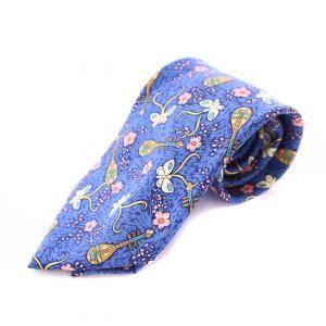 ネクタイ レギュラータイ シルク 花柄 総柄 青 ブルー /BB OH GY14