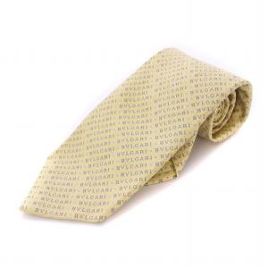 ネクタイ レギュラータイ シルク 総柄 ロゴ 黄色 イエロー /BB OH GY14