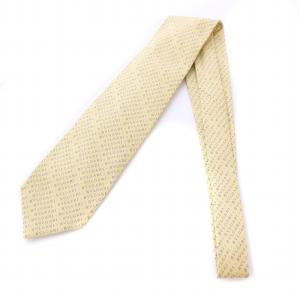 BVLGARI ネクタイ レギュラータイ シルク 総柄 ロゴ 黄色 イエロー /BB OH GY14