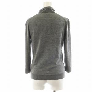 BURBERRY LONDON ニット カットソー 長袖 ボウタイ付き 絹 シルク 1 グレー B1N16-103-06 /AN26 GY14