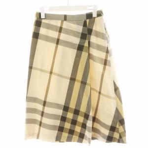 フレアスカート ひざ丈 チェック柄 コットン 38 ベージュ FXA52-056 /AN24 GY14