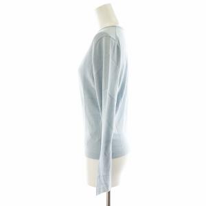 BURBERRY LONDON ニット カットソー 長袖 絹 シルク カシミヤ混 1 水色 ライトブルー FBA22-108-26 /AN25