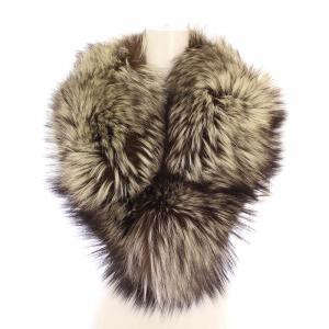 銀サガ ティペット フォックスファー 毛皮 ベージュ 茶 ブラウン /BB GY14