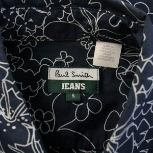 Paul Smith JEANS カジュアルシャツ 長袖 レギュラーカラー 花柄 総柄 S 紺 ネイビー /BB GY14