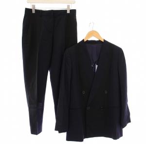ダブルスーツ セットアップ ノーカラージャケット アウター 背抜き テーパードパンツ スラックス ジップフライ