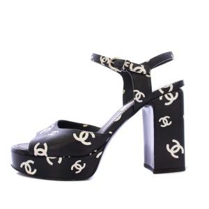 CHANEL ココマーク サンダル ストラップ 38C ブラック G38958