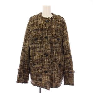 NO COLOR TWEED JACKET ノーカラーツイードジャケット ブルゾン アウター ミドル丈