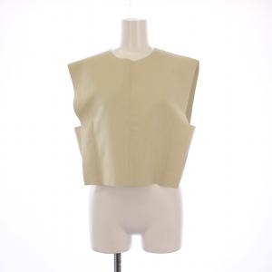 ULTRASUEDE CROPPED TOP ブラウス シャツ ノースリーブ スエード 2 ベージュ 231-15196