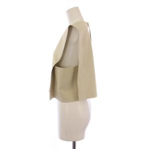 HYKE ULTRASUEDE CROPPED TOP ブラウス シャツ ノースリーブ スエード 2 ベージュ 231-15196