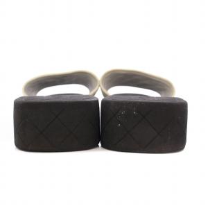 CHANEL サンダル キルティング ココマーク 39C ブラック ホワイト