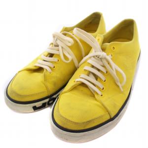 スニーカー シューズ ダメージ ペイント加工 キャンバス 27cm 黄 /BM