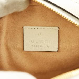 GUCCI シェリーライン ショルダーバッグ ラウンド ミニチェーン レザー ホワイト 550618
