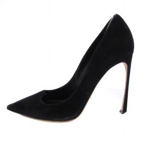 パンプス ハイヒール ポインテッドトゥ スエード 39 黒 /BM