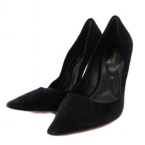 Sergio Rossi パンプス ハイヒール ポインテッドトゥ スエード 39 黒 /BM