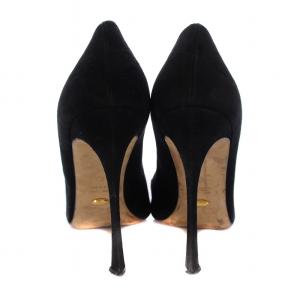 Sergio Rossi パンプス ハイヒール ポインテッドトゥ スエード 39 黒 /BM