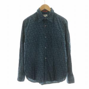 シャツ 長袖 総柄 L ネイビー 4643 /NQ GY14