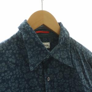 PAUL SMITH シャツ 長袖 総柄 L ネイビー 4643 /NQ GY14