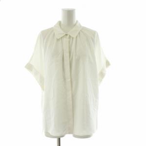 襟付き ワイド ショート スリーブ シャツ ブラウス 半袖 F ホワイト 3516-199-0790-0100