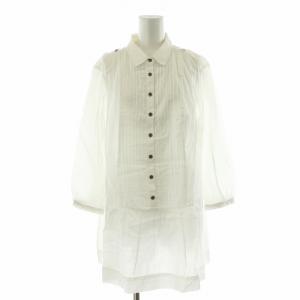 シャツ ブラウス チュニック 七分袖 46 ホワイト B2M13-417-02/NQ GY14