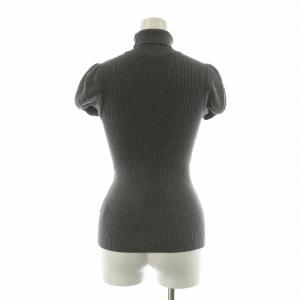 BURBERRY LONDON リブニット カットソー プルオーバー タートルネック 半袖 38 グレー FB512-254-08 /NQ