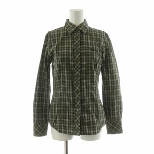 シャツ チェック 長袖 ロゴ刺繍 ヴィンテージ 38 グリーン FEF38-502 /NQ GY14