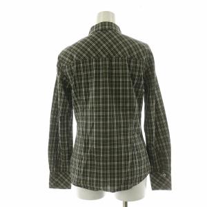 Burberry's BLUE LABEL シャツ チェック 長袖 ロゴ刺繍 ヴィンテージ 38 グリーン FEF38-502 /NQ GY14