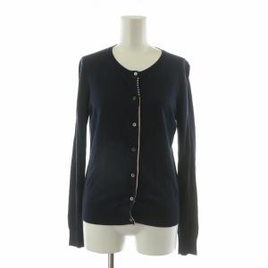 カーディガン ニット 薄手 長袖 絹 シルク混 M ネイビー KRPMLM0999 /NQ GY14