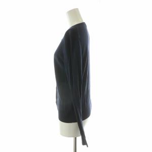 Paul Smith BLACK カーディガン ニット 薄手 長袖 絹 シルク混 M ネイビー KRPMLM0999 /NQ GY14