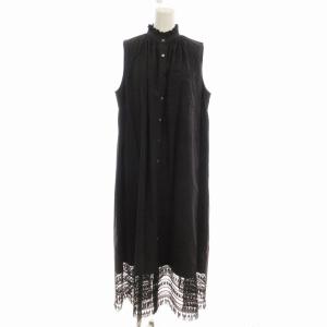 ワンピース ロング ノースリーブ レース 36 黒 ブラック 21040200102020 /EE