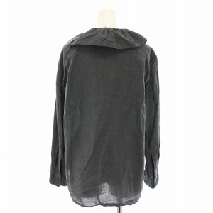 MARGARET HOWELL 21SS ファインコットンシャンブレーフリルカラーブラウス シャツ 長袖 1 グレー 578-1253001