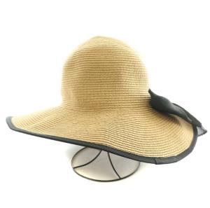 KEITA MARUYAMA 麦わら帽子 ストローハット リボン 装飾 ベージュ 黒 ブラック /BB H