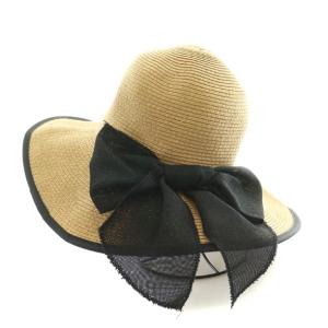KEITA MARUYAMA 麦わら帽子 ストローハット リボン 装飾 ベージュ 黒 ブラック /BB H
