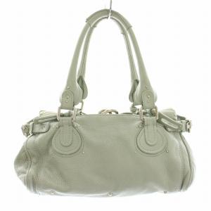 Chloe パディントン ハンドバッグ レザー 南京錠 ライトブルー 03-06-51-5191