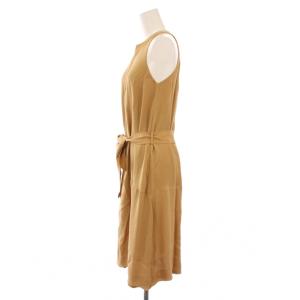 Chloe ワンピース シルク ノースリーブ ひざ丈 34 ベージュ 12SRO31-12S003 /TK H