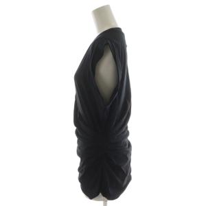 3.1 phillip lim ドレープディテール トップ DRAPE TANK TOP カットソー ノースリーブ コットン S 黒 ブラック
