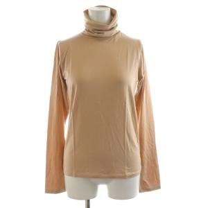 BAMBOO ニット カットソー 長袖 タートルネック プルオーバー S ベージュ /AN27 GY52