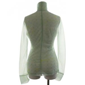 Mame Kurogouchi Marble Printed Plaid Sheer High Neck Top カットソー シースルー