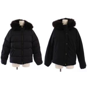 リバーシブル ダウンジャケット ジップアップ ファー フード 38 黒 3525-105-0779 /BM