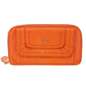 Paraty パラティ 長財布 ロングウォレット ラウンドファスナー レザー ロゴ ワンカラー オレンジ