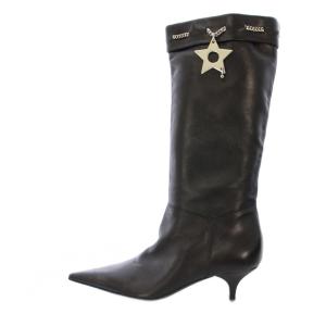 ロングブーツ スターチャーム 35.5 ブラック