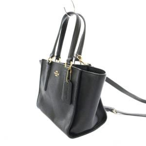 COACH ショルダーバッグ ハンドバッグ レザー ロゴ チャーム 黒 ブラック F11925 /KU H