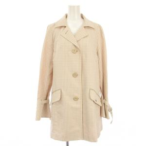 スプリングコート 春アウター ギンガムチェック 40 ベージュ ECJDV-02530 /TK