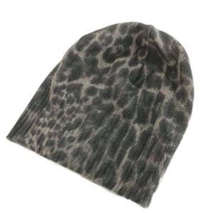 ニットキャップ ワッチキャップ ビーニー ニット帽 帽子 レオパード ヒョウ柄 ウール F グレー 5473-260807