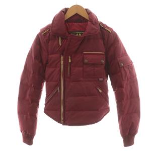 Silver Label ダウンジャケット ナイロン リブ アウター 38 赤 レッド /AN61