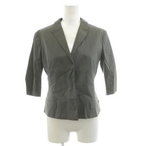 テーラードジャケット シングル 七分袖 比翼 無地 コットン 34 グレー 151570 245200